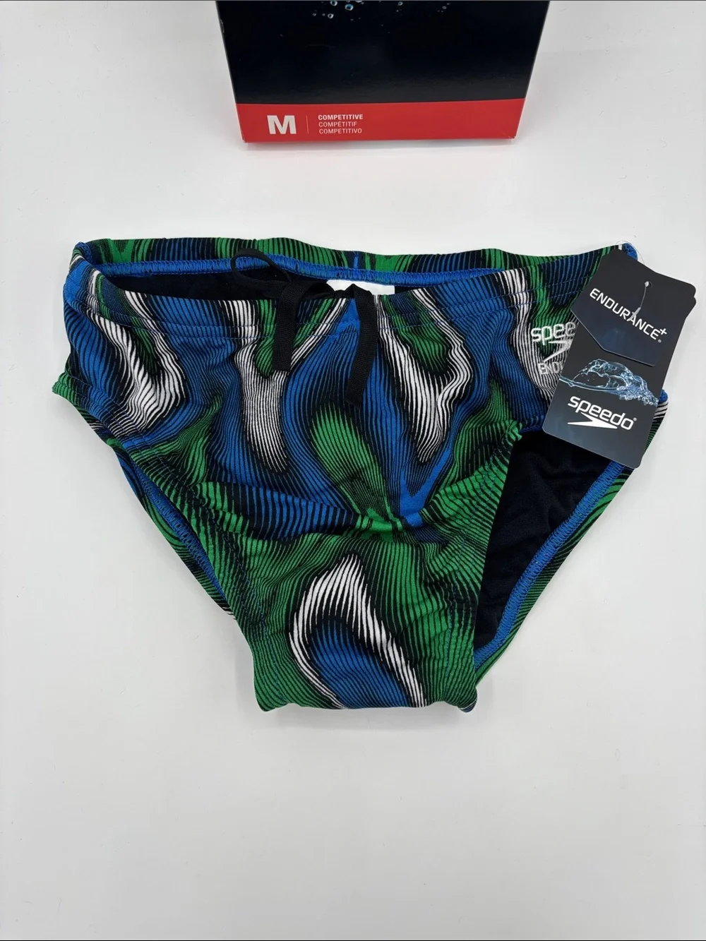 Speedo Team Royal Blue & Green Purpose Boy's Swim Briefs size 7/8